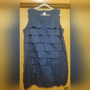 Size 16 Chico's Navy Tiered Sleeveless Dress